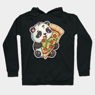 Cute Cartoon Panda Eating Pizza Funny Kawaii Hoodie